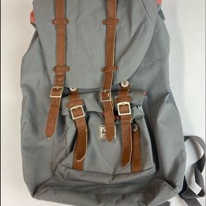 Herschel Gray Buckle Backpack Laptop Bag